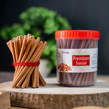 Omega-Premium Sandal Bambooless Dhoop Sticks – Jar 225gm